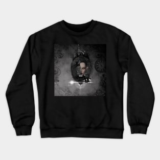 Wonderful dark lion with a half women face Crewneck Sweatshirt